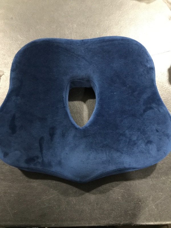 Photo 2 of Jiaanu Hemorrhoid Treatment Donut Cushion, Prostate Pillow, Pregnancy, Post Natal, Bed Sores, Coccyx, Sciatica, Ultra Premium Comfort Foam, Office Chair Car Anti-Slip Cushion (Blue)