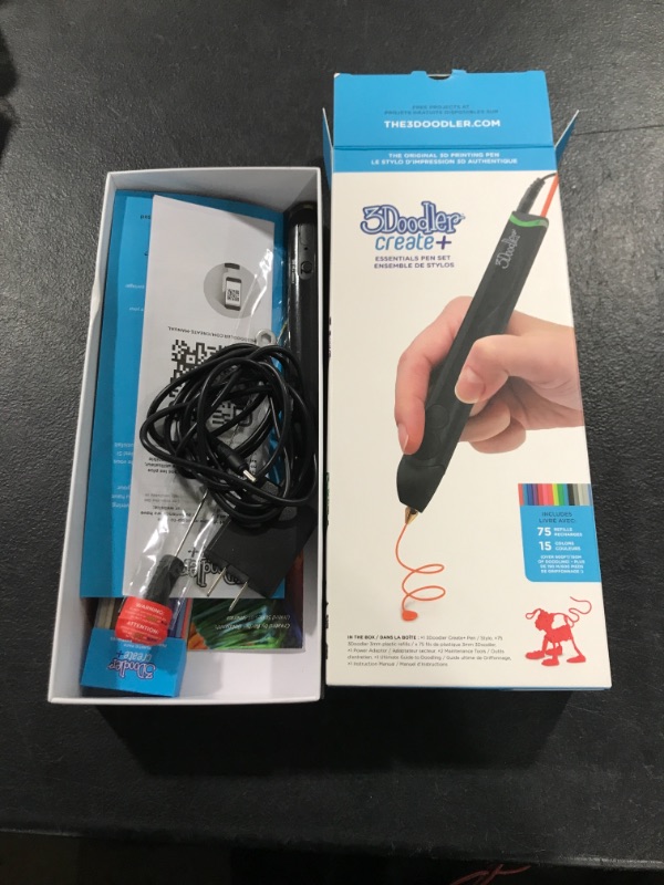 Photo 2 of 3Doodler Create+ 3D Printing Pen for Teens, Adults & Creators! - Black (2023 Model) - with Free Refill Filaments + Stencil Book + Getting Started Guide