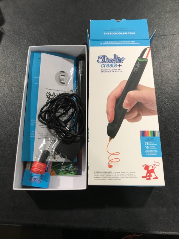 Photo 1 of 3Doodler Create+ 3D Printing Pen for Teens, Adults & Creators! - Black (2023 Model) - with Free Refill Filaments + Stencil Book + Getting Started Guide
