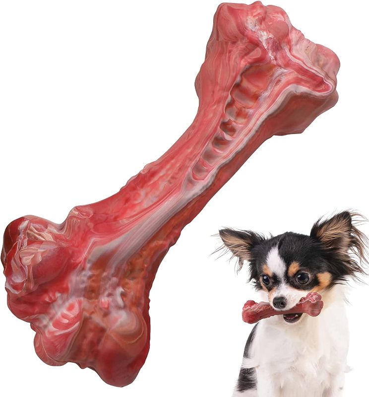 Photo 1 of  2 PAK PcEoTllar Tough Dog Chew Toy for Aggressive Chewers, Dog Bone Chew Toys for Small Medium Large Dog Natural Rubber Dog Toys Puppy Toothbrush Clean Teeth Interactive Toys (Deep Color-M) 