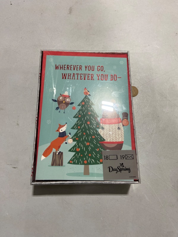 Photo 2 of DaySpring - Where Ever You Go, What Ever You Do - 18 Inspirational Christmas Boxed Cards with Red Envelopes (J3374)