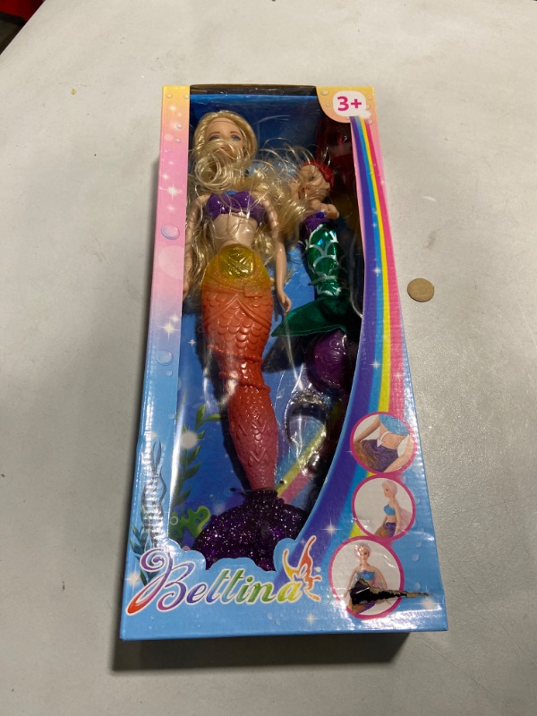 Photo 1 of BETTINA Mermaid Princess Doll with Little Mermaid Doll & Accessories, Mermaid Toys Princess Birthday Gifts, Girls Toys Aged 3 4 5 6 7 Years Olds, Yellow Gold Hair