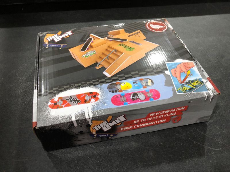 Photo 1 of SOWEREAP Skate Park Kit, 8 PCS Finger Skateboard Ramp Parts for Valentine's Day,Mini Fingerboard Rail Finger Board Training Skateboard Toy Starter Kit with 6 Deck 3 Fingerboard and 4 Silicone Mat Set 8PCS