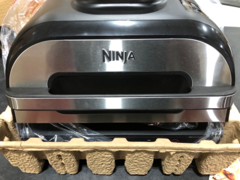 Photo 2 of Ninja Foodi 5 In 1 Indoor Grill and Air Fryer with Surround Searing, Removable Grill Gate, Crisper Basket, Cooking Pot, and Smoke Control System BG500A