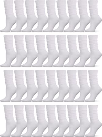 Photo 1 of 18 Pair Slouch Socks for Women, Extra Long Heavy Slouch Cotton Socks Elastic Soft Slouchy Socks Length Socks Size 9 to 11 (White) 