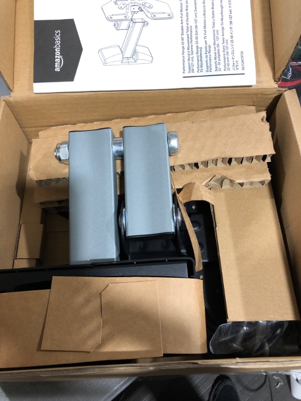 Photo 1 of Amazon Basics Double Arm Full Motion TV Wall Mount, fits TVs 23-50" up to 55lbs