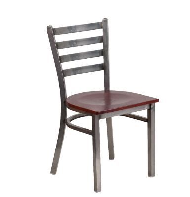Photo 1 of 32.25" Black and Burgundy Traditional Restaurant Dining Chair
