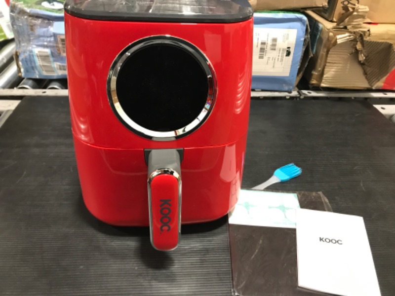 Photo 2 of [NEW LANUCH] KOOC Large Air Fryer, 4.5-Quart Electric Hot Oven Cooker, Free Cheat Sheet for Quick Reference Guide, LED Touch Digital Screen, 8 in 1, Customized Temp/Time, Nonstick Basket, Red 4.5 Quart Red-4.5QT
