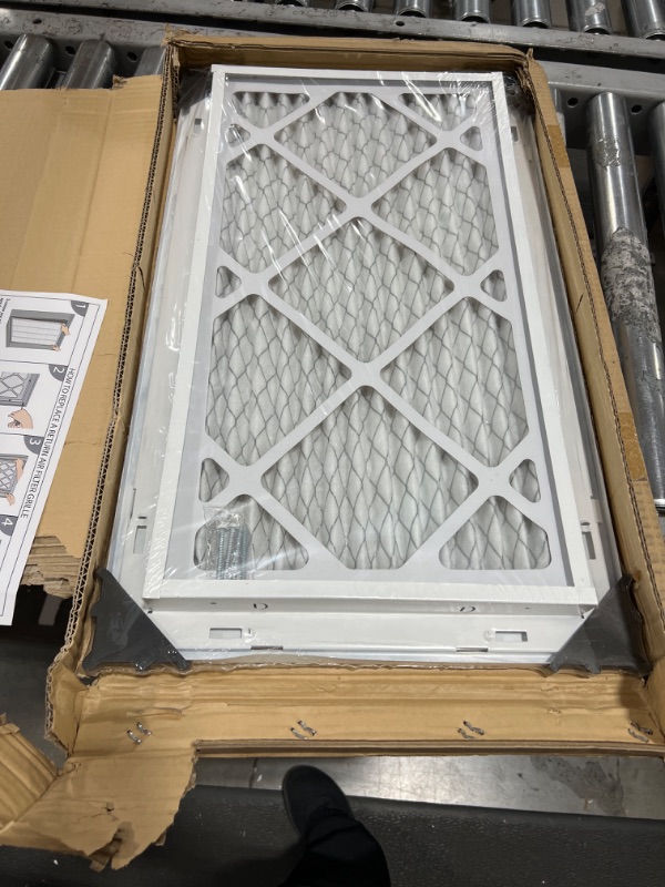 Photo 2 of 22"W x 12"H [Duct Opening Measurements] Steel Return Air Filter Grille (HD Series) Removable Door | for 1-inch Filters, Vent Cover Grill, White, Outer Dimensions: 24 5/8"W X 14 5/8"H for 22x12 Opening Duct Opening Size: 22"x12"