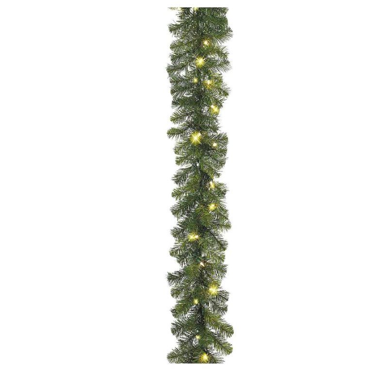 Photo 1 of Artificial Balsam Pine Christmas Garland with LED Lights - Battery Operated