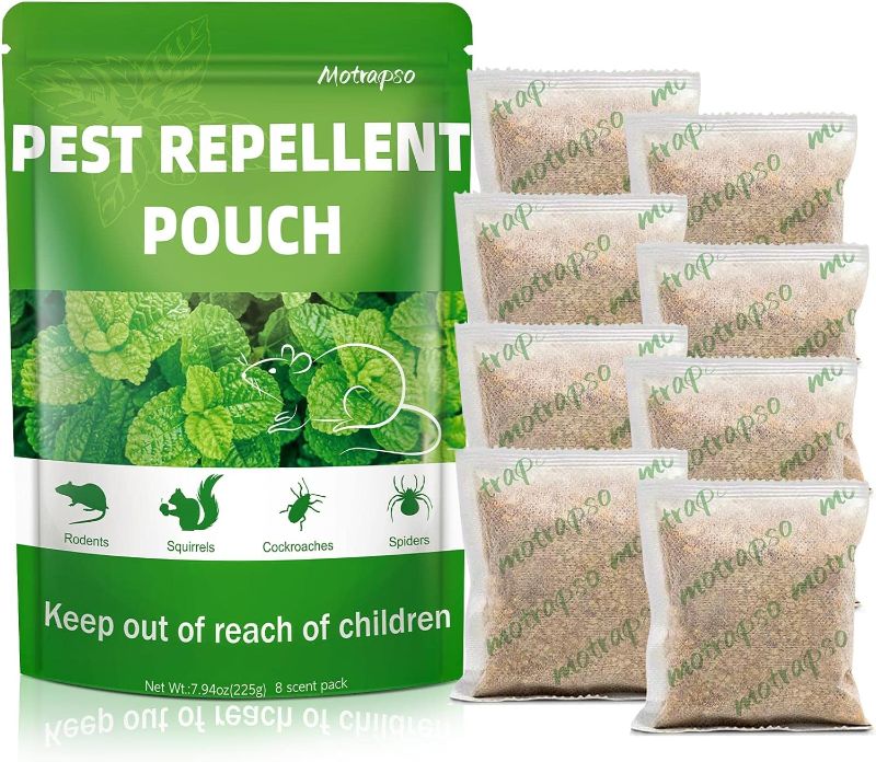 Photo 1 of 8 Pack Mouse Repellent Pouches, Peppermint Oil to Repel Mice and Rats, Mouse Deterrent, Rodent Repellent, Plant Essential Oils Pest Control, Safe, Efficient and Durable
