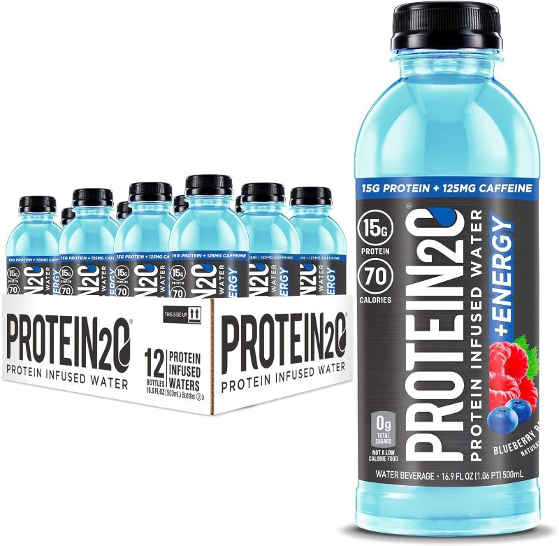 Photo 1 of Protein2o 15g Whey Protein Infused Water Plus Energy, Blueberry Raspberry, 16.9 oz Bottle (Pack of 12)
