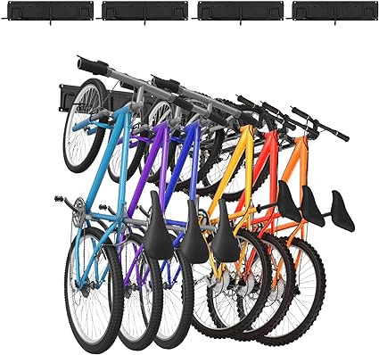 Photo 1 of DAMEING Bike Storage Rack, Garage Wall Mount Bike Rack, Holds 6 Bicycles & 6 Helmets, Up to 500lbs, Heavy Duty Bike Hangers for Garage, Bike Hooks for Home Space Saver