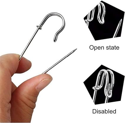 Photo 1 of ReachTop Pack of 30 Large Safety Pins, 2.76" Heavy Duty Blanket Pins Bulk Steel Spring Lock Pins Fasteners for Blankets Crafts Skirts Kilts Brooch Making