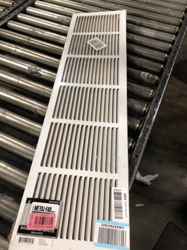 Photo 2 of 36"w X 8"h Steel Return Air Grilles - Sidewall and Ceiling - HVAC Duct Cover - White [Outer Dimensions: 37.75"w X 9.75"h] 36 X 8 White