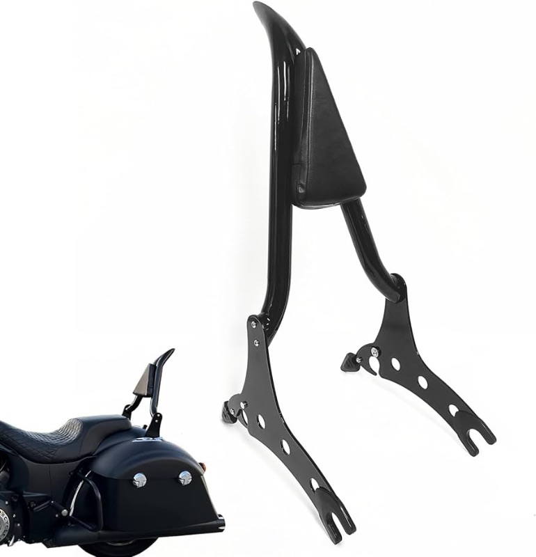 Photo 1 of 29-Inch Black Sissy Bar, Passenger Backrest Rear Pad Compatible for Indian Accessories Chieftain Roadmaster Springfield Challenger Chief Vintage Pursuit Dark Horse 2014-2023 (Not for Bobber)