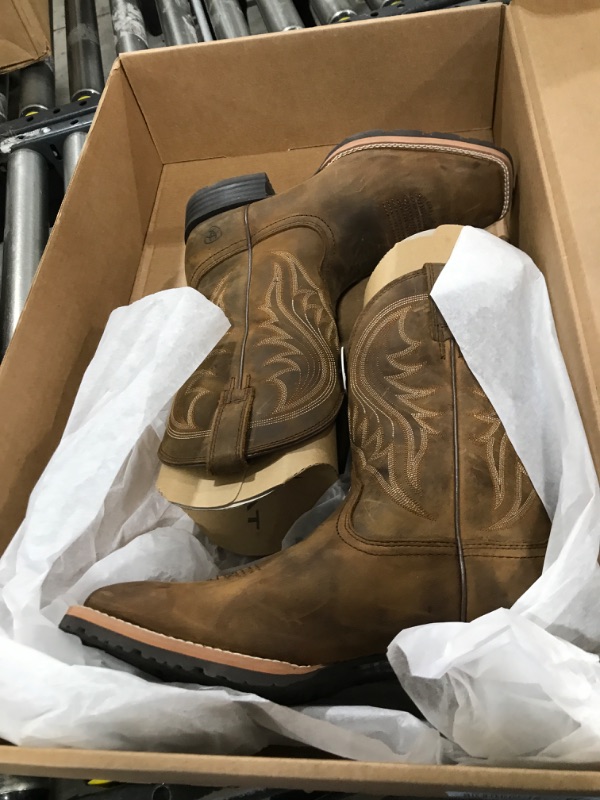 Photo 2 of Ariat  Rancher Western Boot – Men’s Leather, Square Toe Western Boots 9.5 Distressed Brown