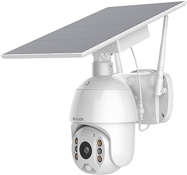 Photo 1 of SOLIOM S600 Outdoor WiFi Security Camera - 360° Pan Tilt, Solar Powered with Battery, Motion Detection, Color Night Vision, 2-Way Talk, Remote Access
