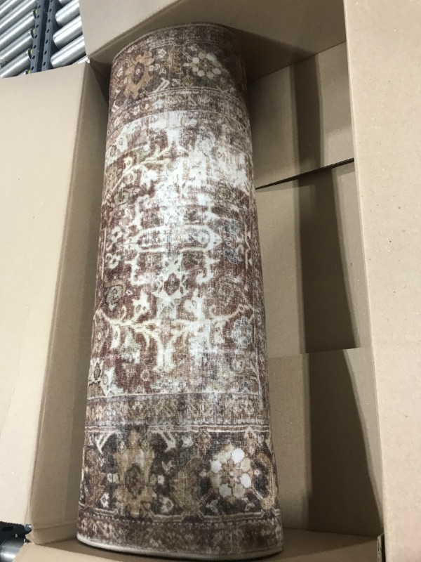 Photo 2 of Magnolia Home by Joanna Gaines x Loloi Sinclair SIN-01 Collection Machine Washable Rust / Lagoon 2'-3" x 7'-6" Runner Rug