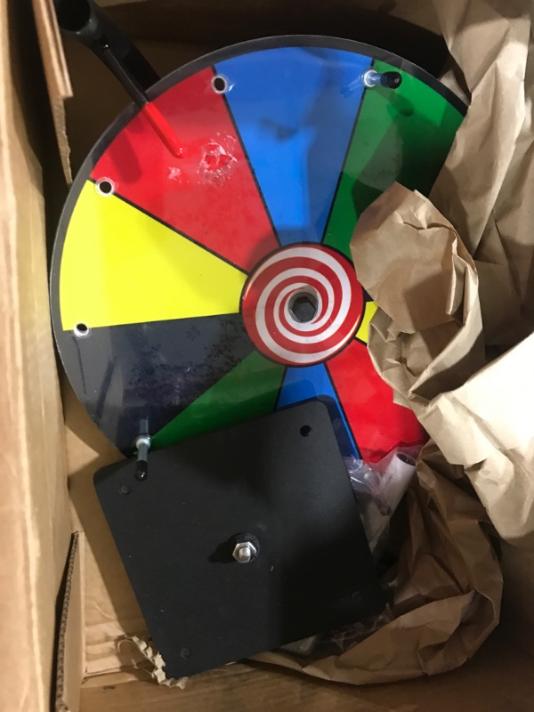 Photo 2 of 12 Inch Heavy Duty Spinning Prize Wheel - 10 Slots Color Tabletop Roulette Spinner of Fortune Spin The with Dry Erase Marker and Eraser Win Game for Trade Show, Carnival 12 Inch Prize Wheel