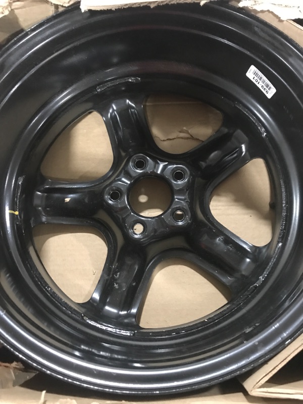 Photo 2 of Dorman 939-101 17 x 7 In. Steel Wheel Compatible with Select Chevrolet / Pontiac / Saturn Models, Black Painted Finish 17 inches X 7 inches 5 holes X4.33 inches pitch circle diameter X40 millimeters item offset X5.6 inches wheel backspacing