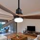 Photo 1 of Sofucor 60" Wood Ceiling Fan Indoor with Light Remote Control, Dimming Lighting, 6-Speed, Timer, Quiet Energy Saving DC Motor, Matte Black