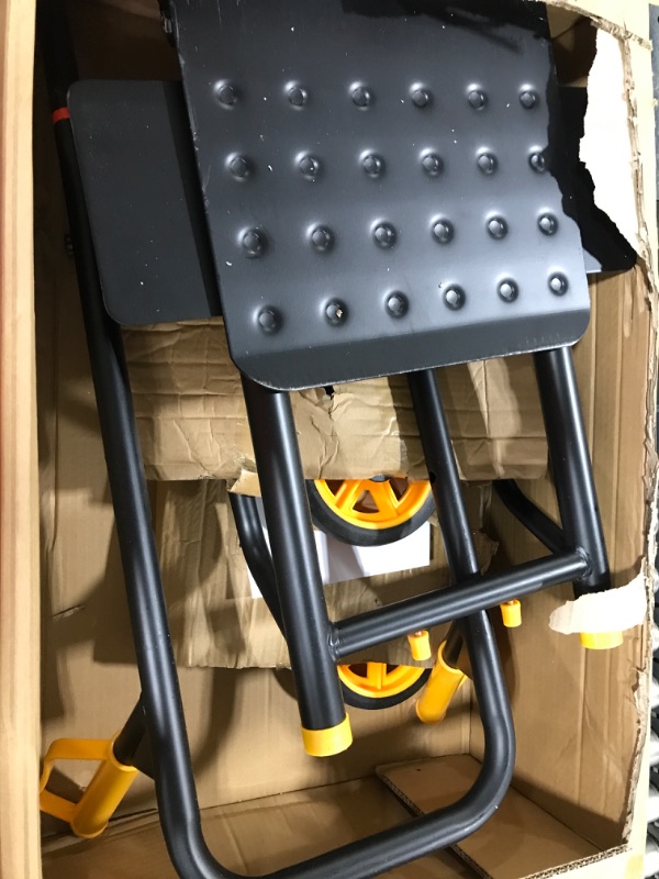 Photo 2 of Oyoest Stair Climber Hand Truck Dolly,Heavy Duty Stair Climbing Cart 440 Lbs Capacity,2 in 1 Aluminum Hand Truck with Telescoping Handle,12.2" X 11.6" Nose Plate and 6 Rubber Wheels for Moving. Yellow&black