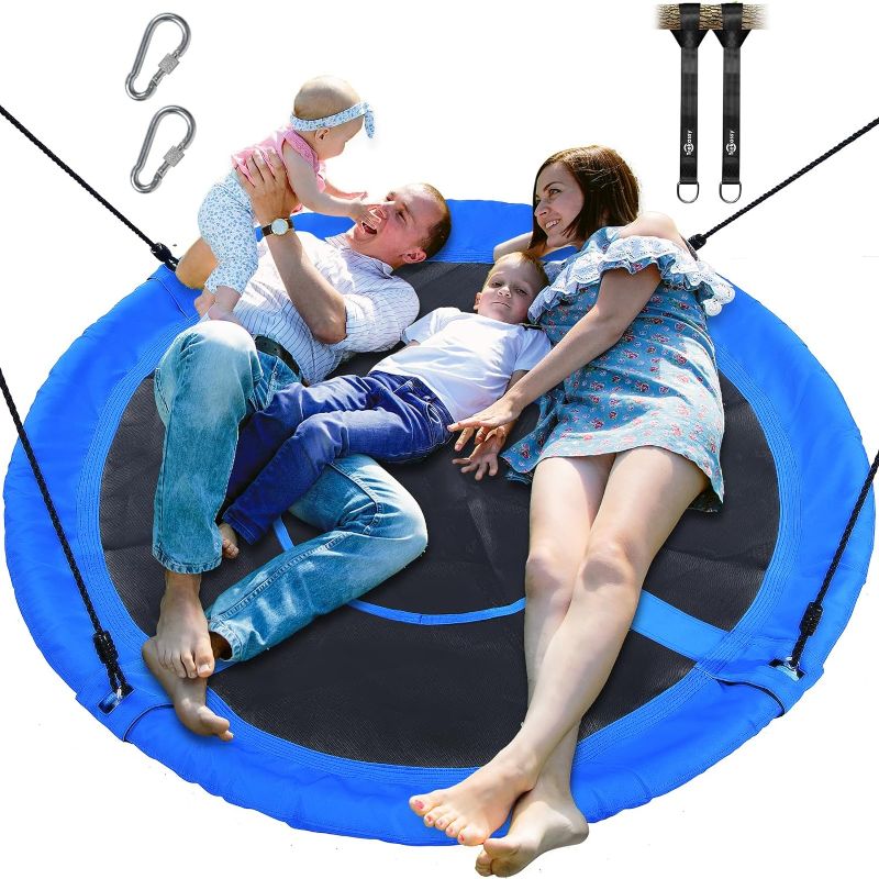 Photo 1 of Trekassy 60" Large Saucer Tree Swing for Kids Adults 900D Oxford Waterproof with 2pcs Hanging Straps
