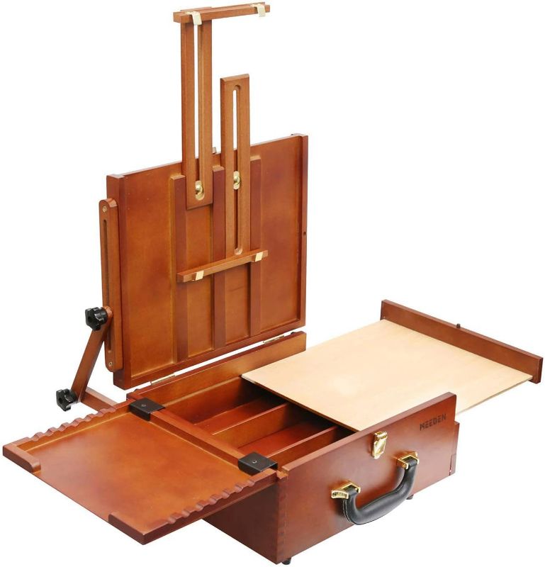Photo 1 of MEEDEN Pochade Box, Tabletop Easel for Painting, Portable Easel Box for Painting Canvas with Nylon Carry Bag, Painting Easel Art Easels for Painting Adult for Outdoor Travel Easel
