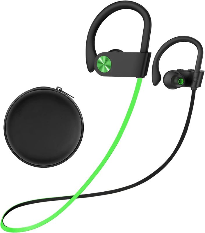 Photo 1 of Stiive Bluetooth Headphones, 5.3 Wireless Sports Earbuds IPX7 Waterproof with Mic, Stereo Sweatproof in-Ear Earphones, Noise Cancelling Headsets for Gym Running Workout, 16 Hours Playtime - GreenBlack 