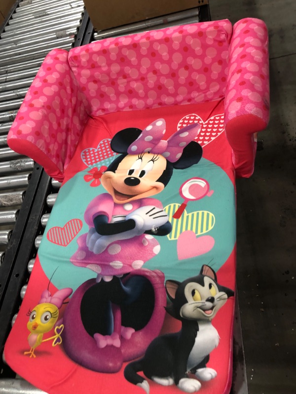 Photo 2 of Marshmallow Furniture, Minnie Mouse 3-in-1 Slumber Sofa, Foam Toddler Nap Mat with Attached Blanket