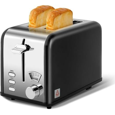 Photo 1 of YSSOA 2-Slice Toaster with 1.5 Inch Wide Slot Toast Bread Machine with Removable Crumb Tray Black