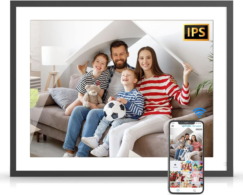 Photo 1 of 17-Inch 32GB WiFi Digital Photo Frame with Auto-Rotate, Unlimited Cloud Storage, App/Email Photo Sharing