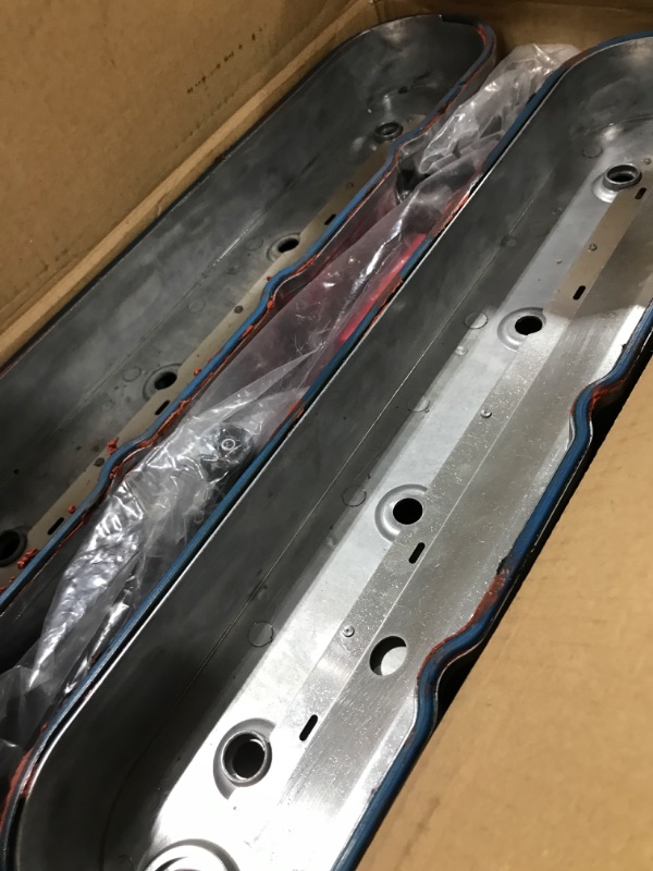 Photo 2 of Aluminum Polished Valve Cover with 2PC Finned Vintage Hidden Coil Compatible with Chevy GM LS - Silver Compatible with GM LS Sliver5