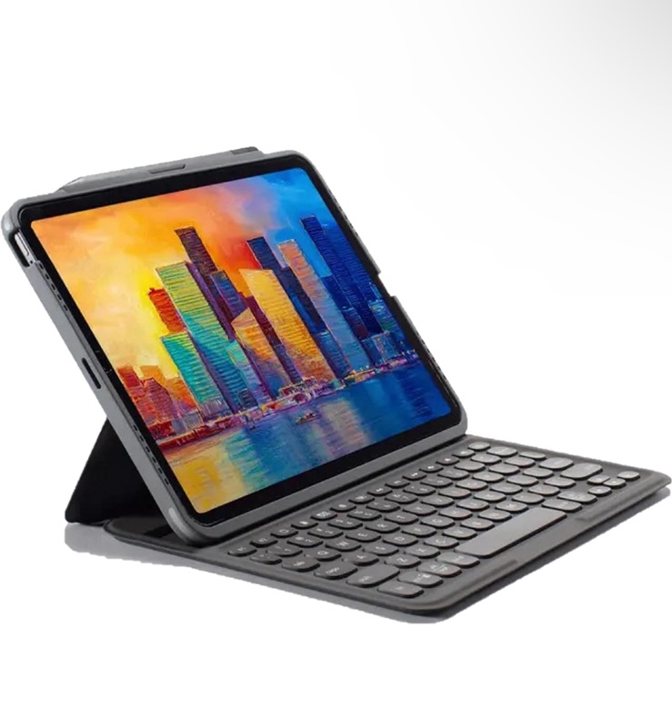 Photo 1 of ZAGG Detachable Case and Wireless Keyboard for Apple iPad Pro 12.9, Multi-Device Bluetooth Pairing, Backlit Laptop-Style Keys, Apple Pencil Holder, 6.6ft Drop Protection (Charcoal)