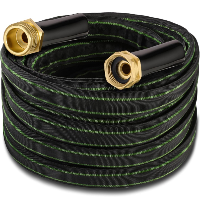 Photo 1 of 50 ft Non-Expandable Garden Hose - All New 2024 Leak-Proof Technology Water Hose with 3/4" Solid Brass Fittings,Extra Strength Fabric - Ultra Lightweight,Flexible,Durable,Kink-Free, RV,Marine & Camper