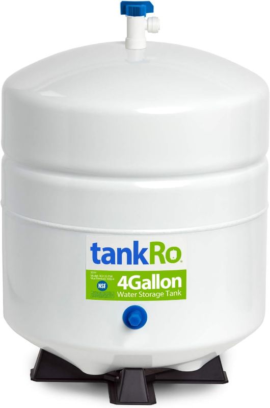 Photo 1 of tankRo RO132-TNK RO Water Filtration System Expansion Tank 4 Gallon Capacity – NSF Certified – Compact Reverse Osmosis Water Storage Pressure Tank 1/4" Tank Ball Valve