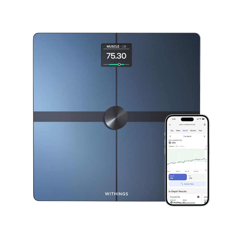 Photo 1 of WITHINGS Body Smart - Accurate Scale for Body Weight and Fat Percentage, Body Composition Wi-Fi and Bluetooth, Baby Weight Smart Scale Apple Compatible, Bathroom Scale,FSA/HSA