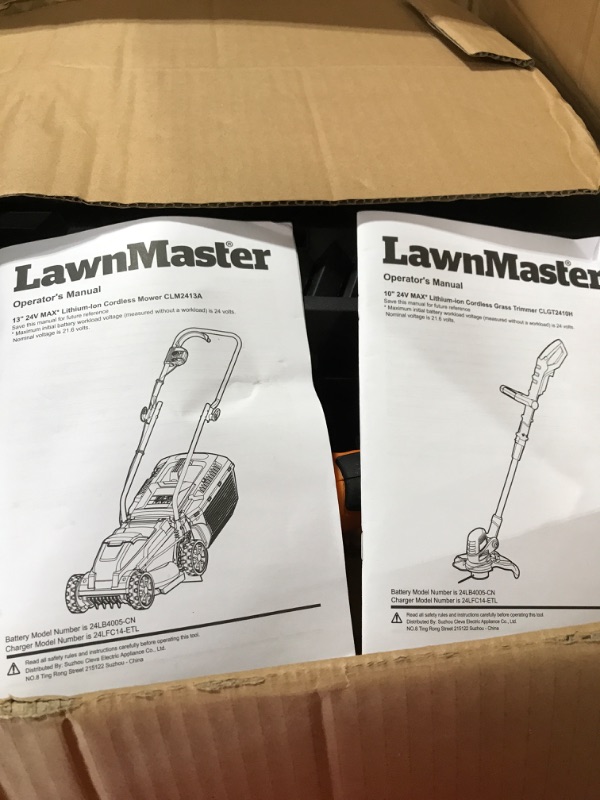 Photo 3 of LawnMaster 20VMWGT 24V Max 13-inch Lawn Mower and Grass Trimmer 10-inch Combo with 2x4.0Ah Batteries and Charger Mower/Grass Trimmer Mower/Grass Trimmer