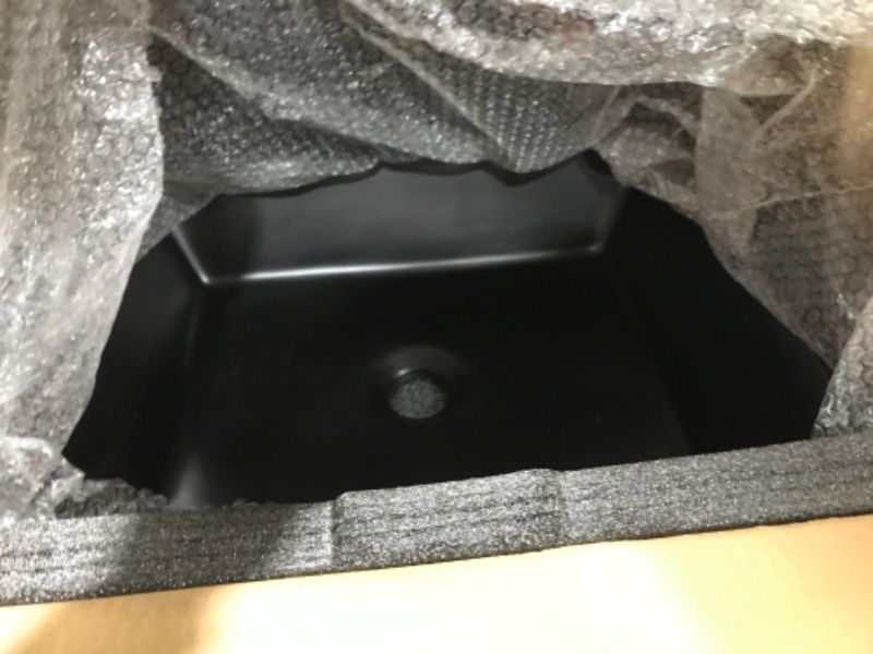 Photo 2 of Black Vessel Sink Rectangle-KARAMAG 19"x15" Bathroom Sink Rectangular Modern Above Counter Bathroom Sink Matte Black Porcelain Ceramic Vessel Vanity Sink Art Basin 19"x15" Black Rectangle Matte Black
