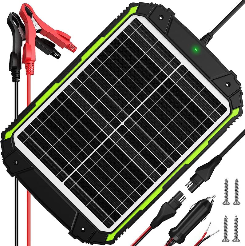 Photo 1 of Sun Energise 20W 12V Solar Powered Battery Charger & Maintainer, Built-in Smart MPPT Charge Controller, Waterproof 20 Watt 12 Volt Solar Panel Trickle Charging Kits for Car Auto Boat RV Marine Trailer 
