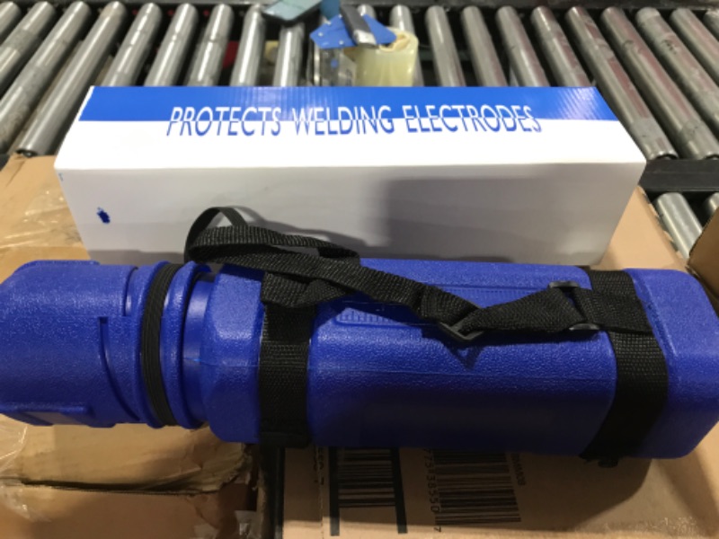 Photo 2 of  1 PCS Blue 14.3LB Guard Welding Weld Electrode Rod Storage Tube Container with Straps 