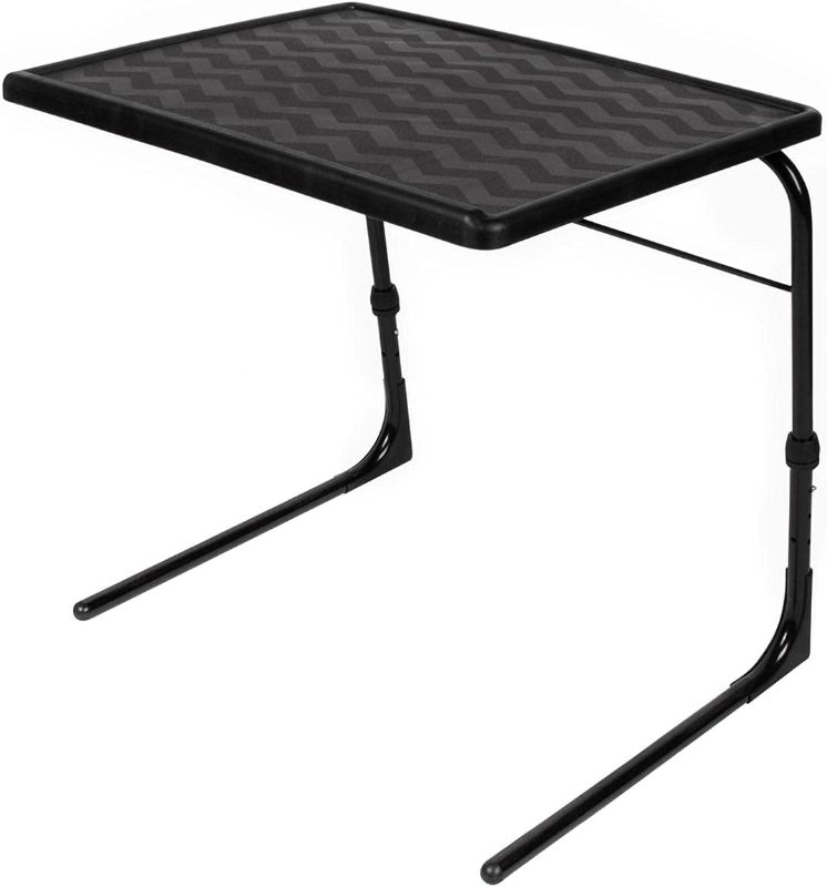 Photo 1 of Table-Mate XL Plus Adjustable TV Table - Folding Couch Trays for Eating Snack Food, Stowaway Laptop Stand, Portable Bed Dinner Tray with 4 Set Angles, Black 