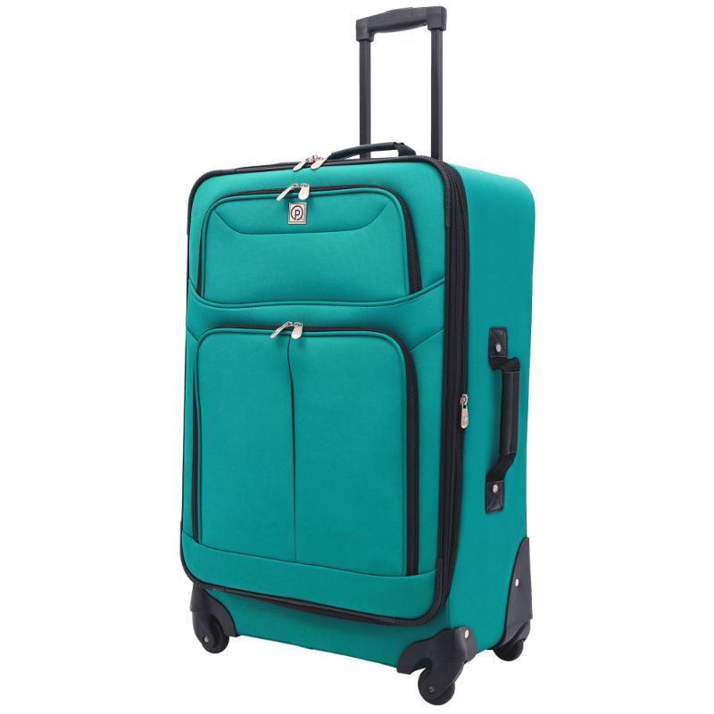 Photo 1 of  Softside Spinner Luggage Set, 21" and 25" Checked, Teal