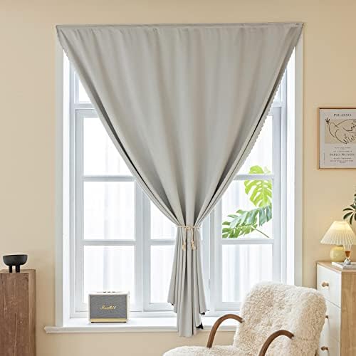 Photo 1 of Anytime Small Portable Curtains for Kitchen Room and Bedroom?Blackout Thermal Lnsulated Mini Windows Drapes 1 Panel (Grey 47W84L)