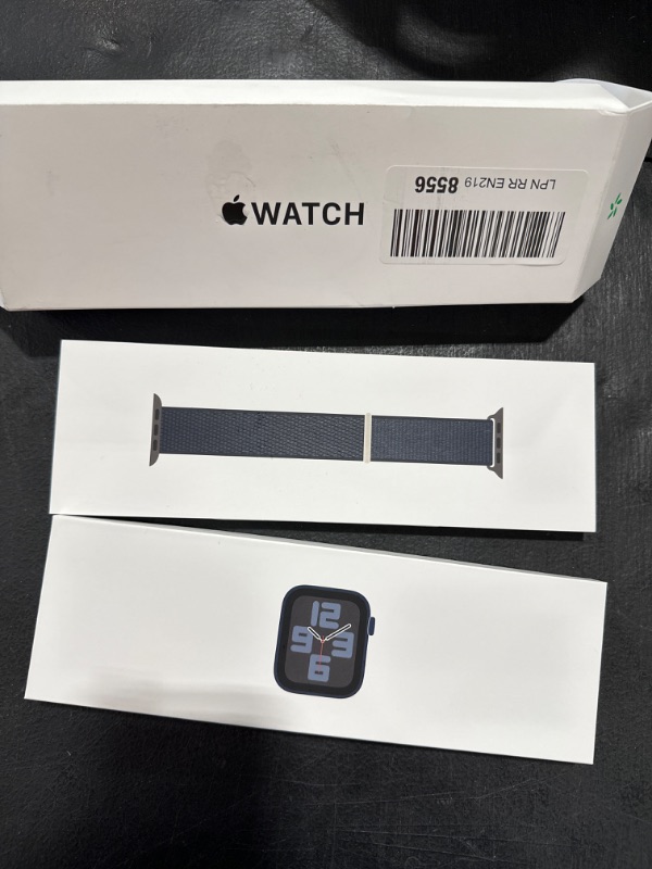 Photo 4 of Apple Watch SE (2nd Gen) [GPS 40mm] Smartwatch with Midnight Aluminum Case with Midnight Sport Loop. Fitness & Sleep Tracker, Crash Detection, Heart Rate Monitor, Carbon Neutral Midnight Aluminum Case With Midnight Sport Loop 40mm One Size - Fits 130–200m