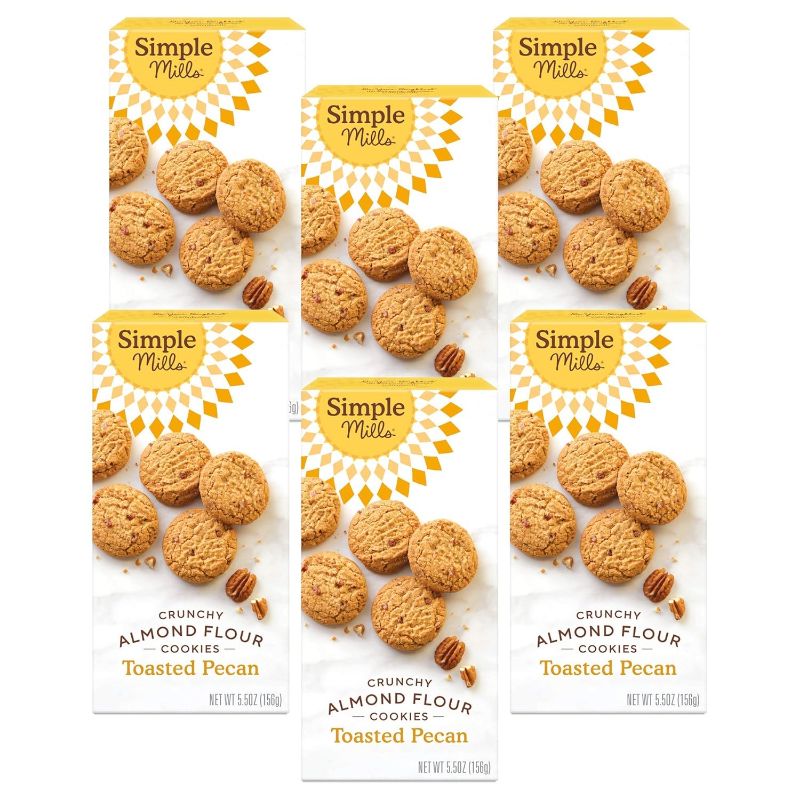Photo 1 of Simple Mills Almond Flour Crunchy Cookies, Toasted Pecan - Gluten Free, Vegan, Healthy Snacks, Made with Organic Coconut Oil, 5.5 Ounce (Pack of 6)
