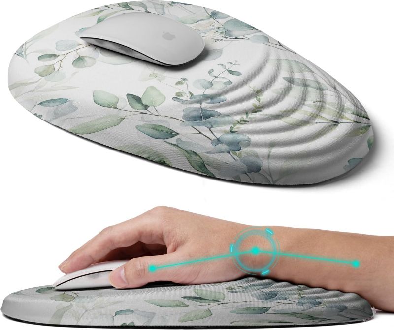 Photo 1 of Ergonomic Mouse Pad with Wrist Rest Support,Mousepad Relief Carpal Tunnel Pain, Entire Memory Foam Mouse Pad with Non-Slip PU Base, Wireless Mouse Pad...
