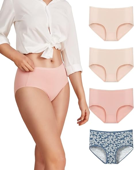 Photo 1 of 3XL Reshinee Cotton Women's Underwear Breathable Full Briefs Soft Panties Comfort Underpants Ladies Panties 4 Pack
