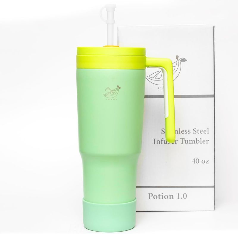 Photo 1 of Infusip | All-In-One Infuser Tumbler | for Fruit, Berries, Herbs, or Vegetables | 40oz Stainless Steel Vacuum Insulated Water Bottle | Gifts for Women Men Him Her | Potion 1.0 (Frog)